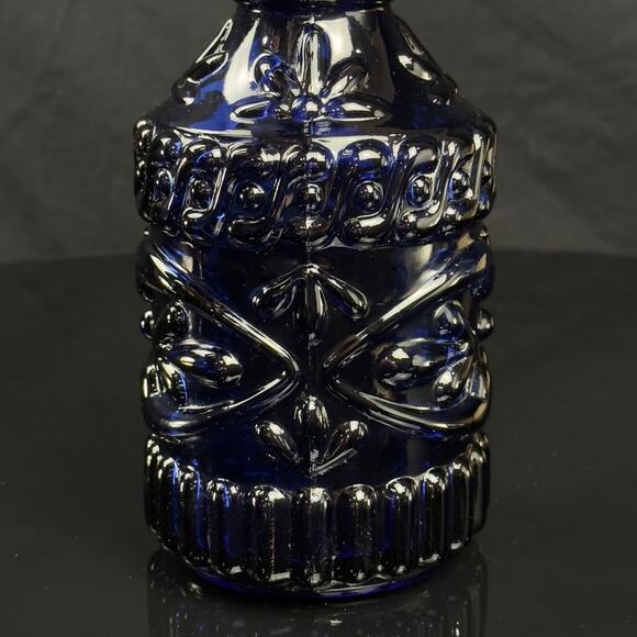 Cobalt Blue Glass Decanter Bottle Empty 11" Tall Vintage Jim Beam’s Bonded Beam - Picture 3 of 11
